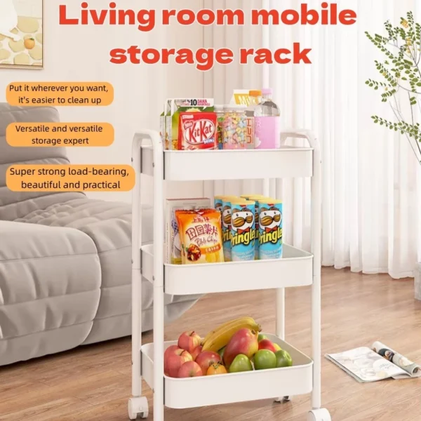Random Carbon Steel Storage Trolley Rack 3 Tier