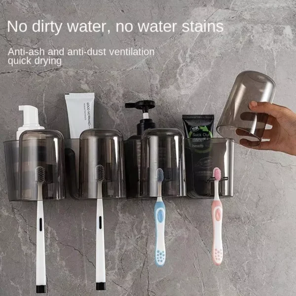 No Drill Toothbrush Cup Holder