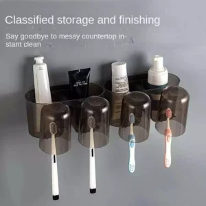 No Drill Toothbrush Cup Holder