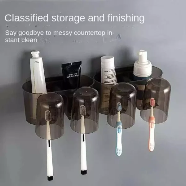 No Drill Toothbrush Cup Holder